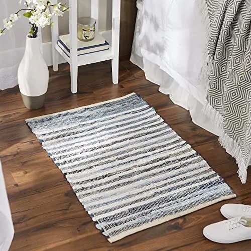 DII Chindi Home Collection Handwoven Multicolor Area Rag Rug, 0.61m x 0.91m | Trendy Cotton Rug for Home thumbnail 5