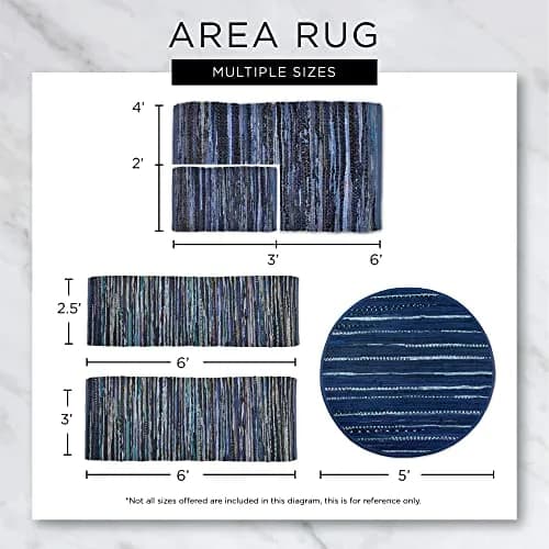 DII Chindi Home Collection Handwoven Multicolor Area Rag Rug, 0.61m x 0.91m | Trendy Cotton Rug for Home thumbnail 8
