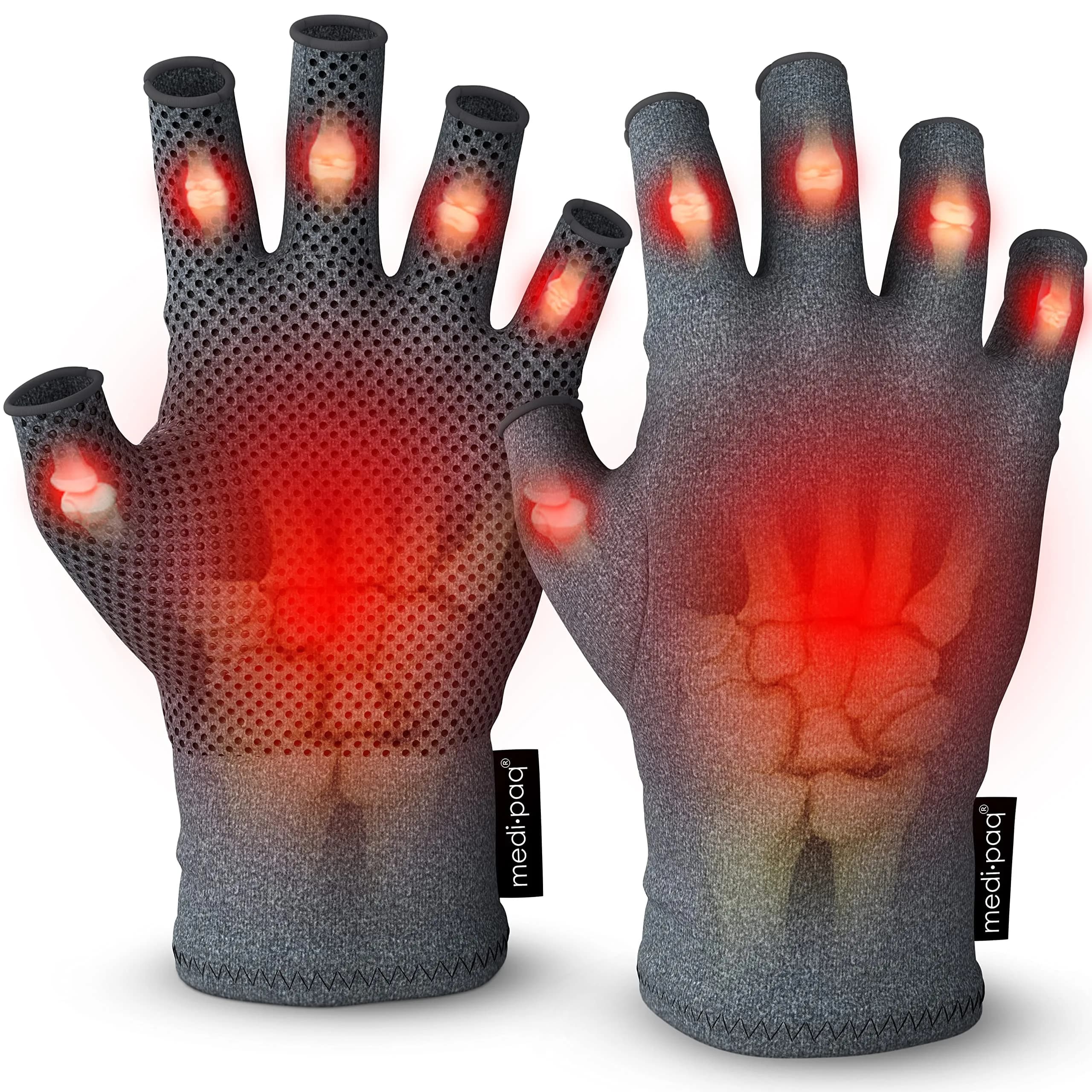 Medipaq Compression Gloves Large - Fingerless for Women & Men | Pain Relief & Support — Small (1 Pair)