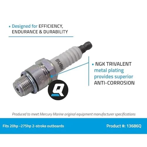 Quicksilver Spark Plug NGK BU8H Semi-Surface Discharge | Marine Outboard Engine Part thumbnail 4