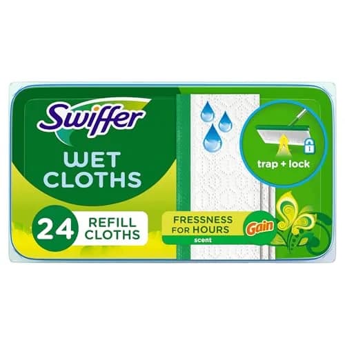 Swiffer Wet Mop Pads 24 Count (Gain Scent) | Textured Cloths Trap & Lock Dirt thumbnail 1