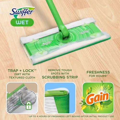 Swiffer Wet Mop Pads 24 Count (Gain Scent) | Textured Cloths Trap & Lock Dirt thumbnail 2