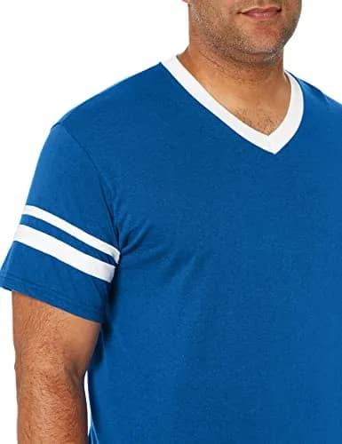 Augusta Sportswear Mens Sleeve Stripe Jersey 3X-Large | Contrast Sleeve Stripes, V-Neck, 50/50 Polyester Cotton thumbnail 3