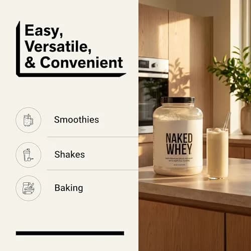 NAKED Whey Protein Powder 5lb (2.27 kg) | NSF Certified Grass-Fed Unflavored Protein for Muscle Growth & Recovery thumbnail 7