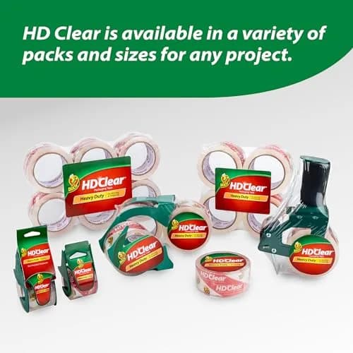 Duck HD Clear Packing Tape Dispenser with 1.88 In. x 50 Yards Tape Roll | Heavy Duty Packaging Tape for Boxes, Shipping & Moving thumbnail 6