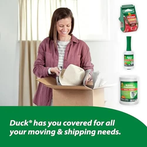 Duck HD Clear Packing Tape Dispenser with 1.88 In. x 50 Yards Tape Roll | Heavy Duty Packaging Tape for Boxes, Shipping & Moving thumbnail 8