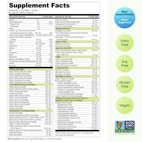 Vibrant Health Green Vibrance Superfood Blend Powder, 83 Servings | 65 Superfoods, 25 Billion Probiotics, Enzymes & Adaptogens for Optimal Vitality thumbnail 5