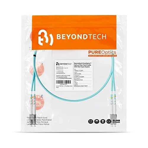 BEYONDTECH 1m (3ft) LC to LC Fiber Patch Cable – Multimode Duplex, 10G, LSZH Jacket, Compatible with OM3, Data & Video Networks thumbnail 7