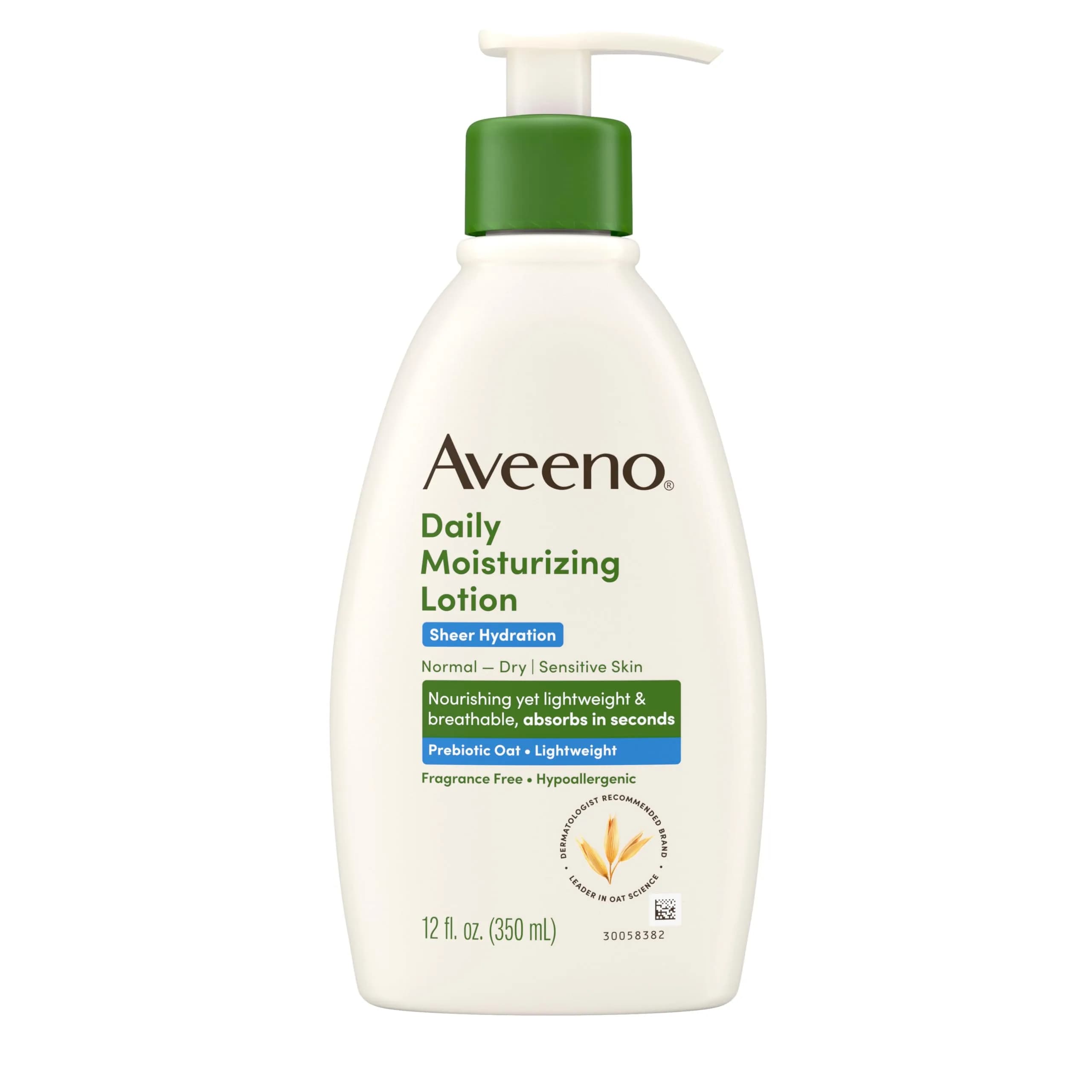 Aveeno Sheer Hydration Daily Moisturizing Lotion, Fragrance-Free, 355ml (12 fl. oz) | Dermatologist Recommended for Dry Skin - main product image