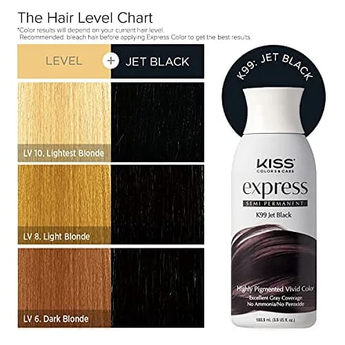 KISS Express Color Semi-Permanent Jet Black Hair Color 103ml (3.5 Fl Oz) | Pack of 2 Bottles thumbnail 5