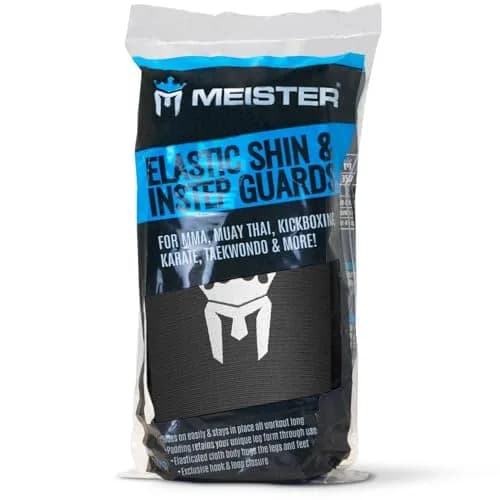 Meister MMA Elastic Cloth Shin & Instep Guards - Black - Youth/X-Small | Impact Protection for Muay Thai & MMA thumbnail 4