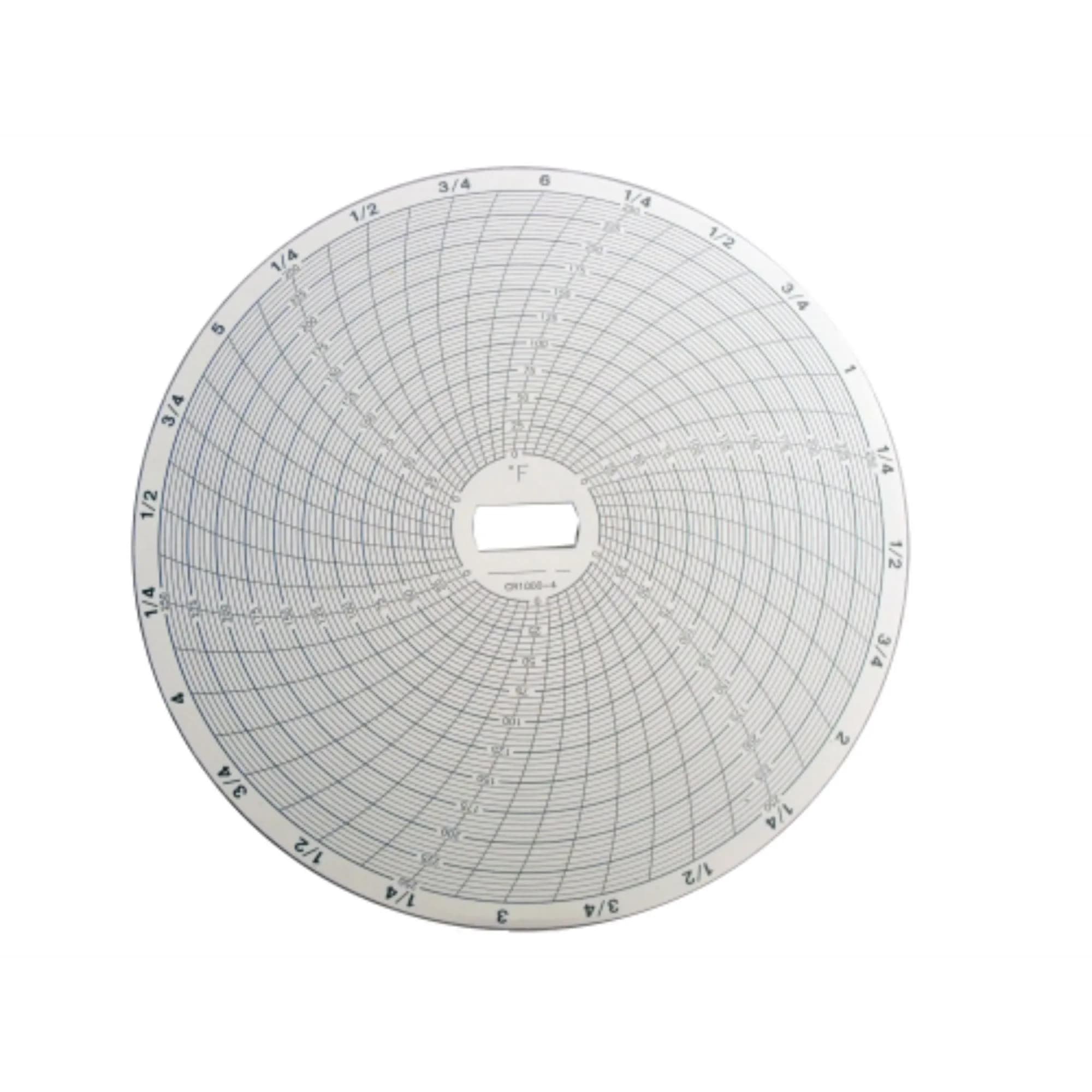 Supco CR1000-4 Chart Paper for 6" Circular Recorders | 60/pk, 6 Hour, 0-250°F - main product image