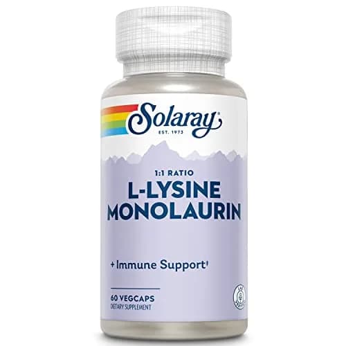 SOLARAY L-Lysine Monolaurin Immune Support Supplement 1,000 mg (500 mg Each) 60 VegCaps | Supports Immune System & Gut Health thumbnail 1