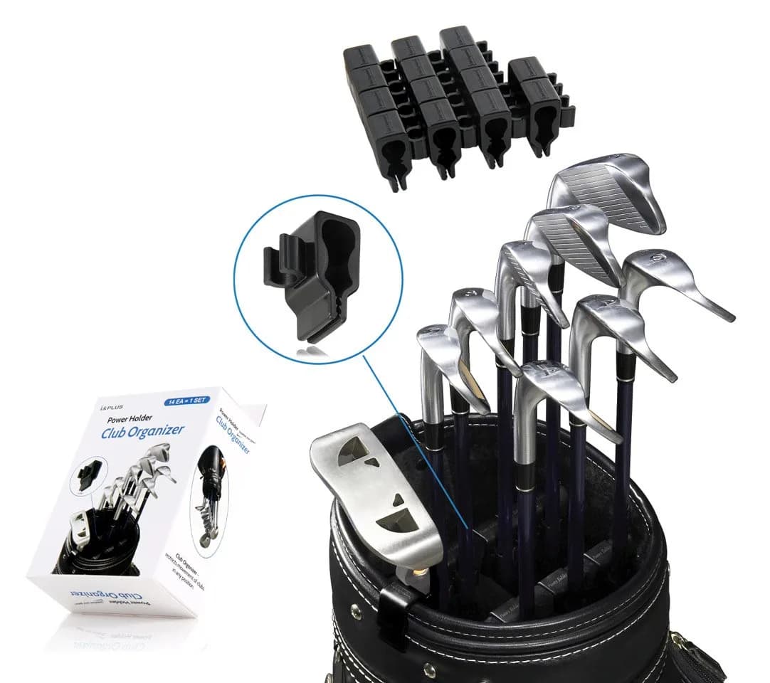 Club Organizer Golf Club Clip Holders 14pcs Set Black | Protect Iron Putter on Bag - main product image
