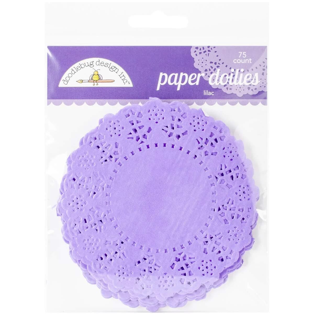 Doodlebug Paper Doilies 4.5-Inch Lilac 75-Pack | Perfect for Crafts and Table Settings - main product image