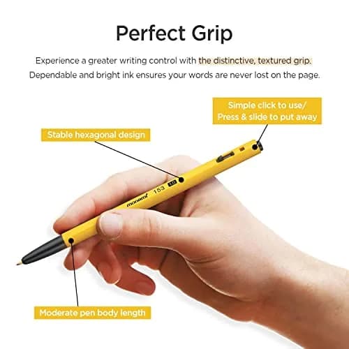 MONAMI BP 153 Retractable Ballpoint Pen, Medium Point (1.0mm), Black, 12-Count | Smooth Ink Flow thumbnail 6