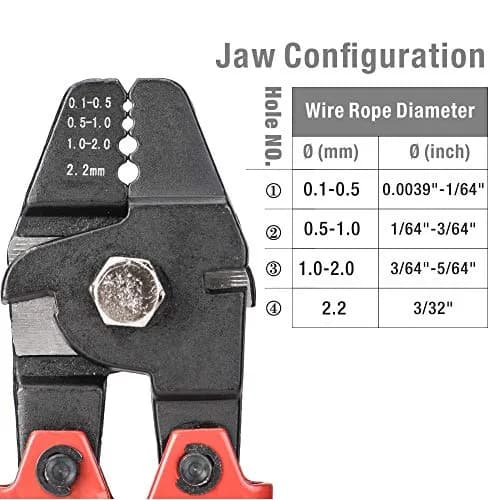IWISS Wire Rope Swager for Crimping Fishing Lines Up To 2.2mm | 250mm (9.84 in) Heavy Duty Carbon Steel Tool thumbnail 7
