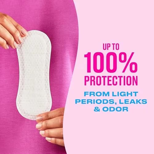 Carefree Long Unscented Panty Liners for Women, 92 Count | Odor Control & Breathable Cotton thumbnail 2