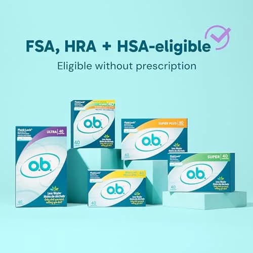 o.b. No Applicator Tampons Multipack (Regular/Super/Super Plus), 40 Count | Dermatologist Tested Tampon thumbnail 5