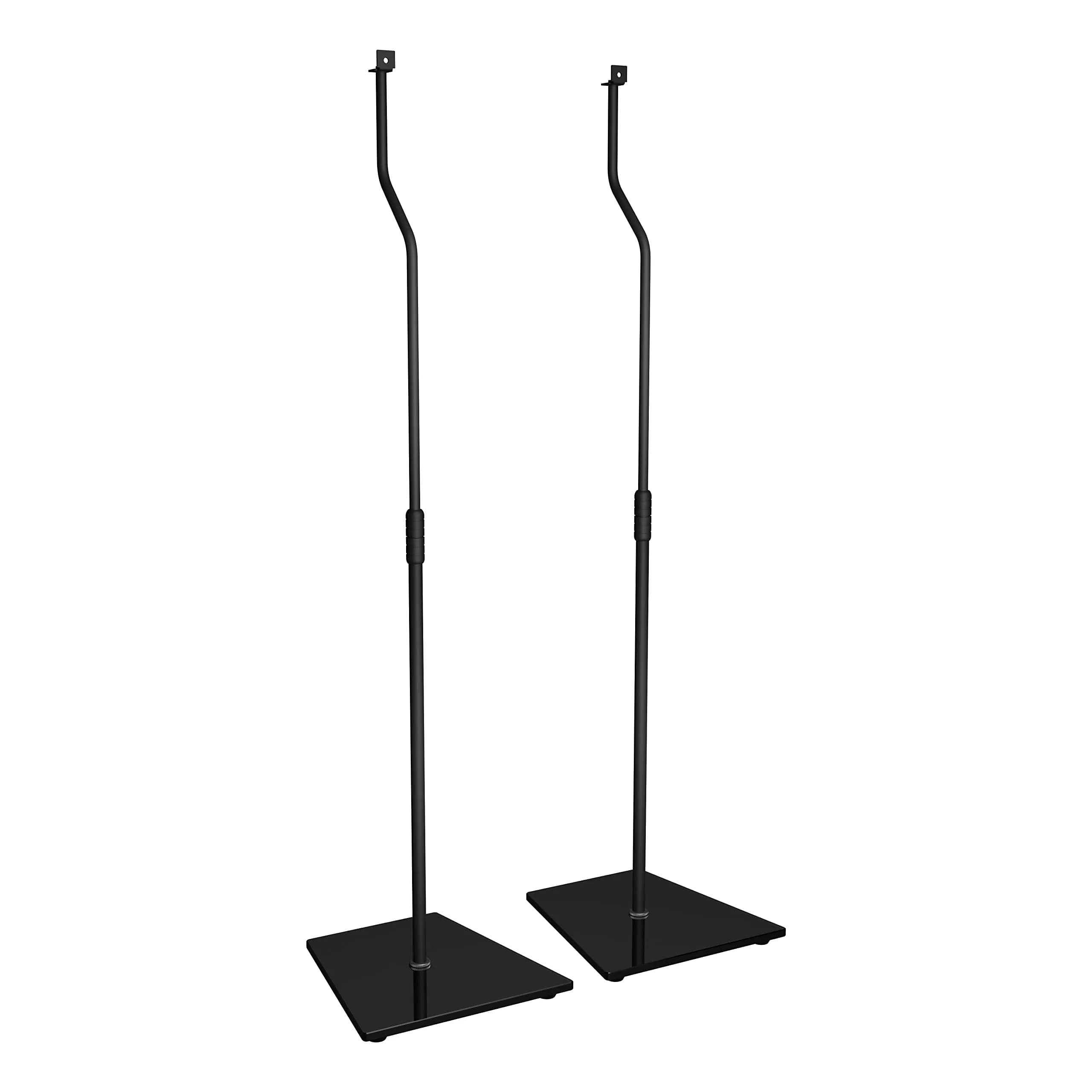 AVF Adjustable Steel Speaker Floor Stands Pair | 31.75-42.2 Inch Height, 11 lbs Capacity, Black — Black