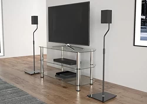 AVF EAK85B-A Adjustable Speaker Floor Stands 31-41 Inch Height | Steel and Glass Pair for Speakers up to 5 kg (11 lbs) thumbnail 7
