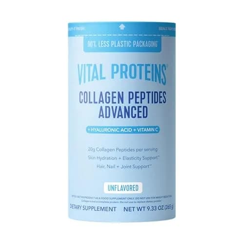 Vital Proteins Unflavored protein powder tub Collagen 12 servings
