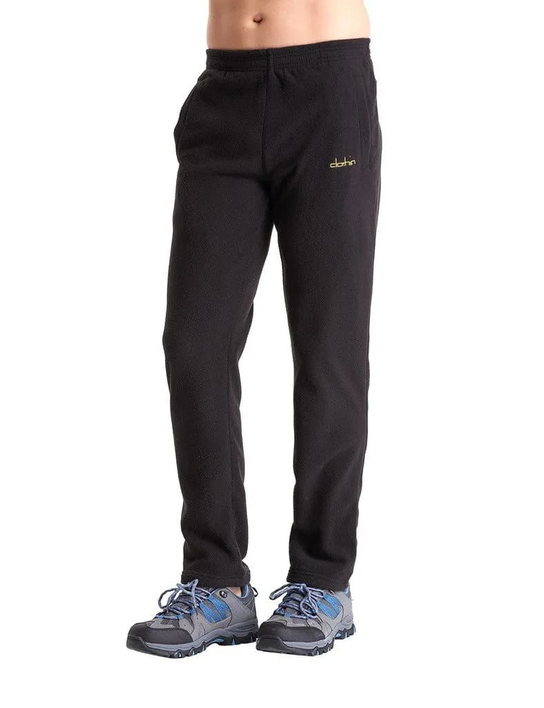 clothin Polar Fleece Sweatpants | Loose Fit, Breathable, Warm (Men Black US M)