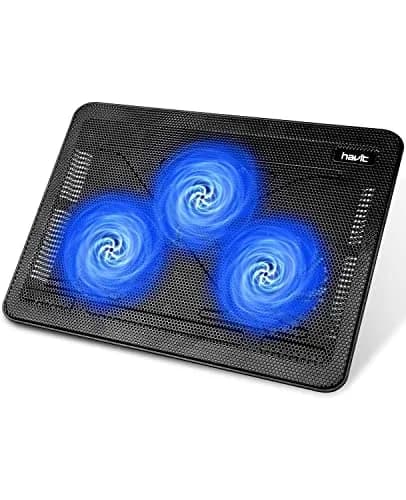 havit HV-F2056 Laptop Cooling Pad for 15.6-17 Inch Laptops, Black | 3 Quiet USB-Powered Fans, Ergonomic Stand thumbnail 1