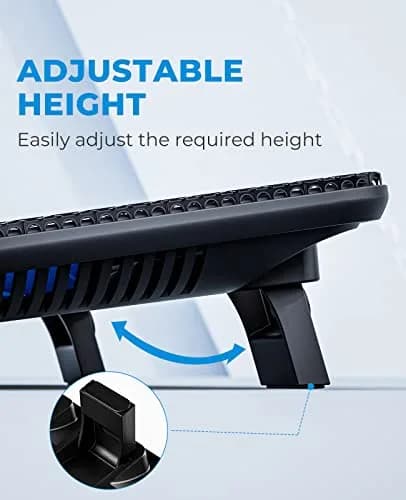 havit HV-F2056 Laptop Cooling Pad for 15.6-17 Inch Laptops, Black | 3 Quiet USB-Powered Fans, Ergonomic Stand thumbnail 5