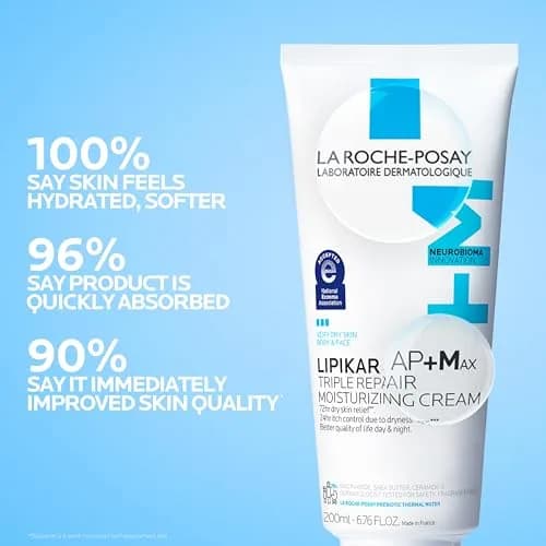 La Roche-Posay Lipikar AP+MAX Triple Repair Moisturizing Body Cream 200ml (6.76 Fl Oz) | Clinically Proven Dry Skin Relief thumbnail 3