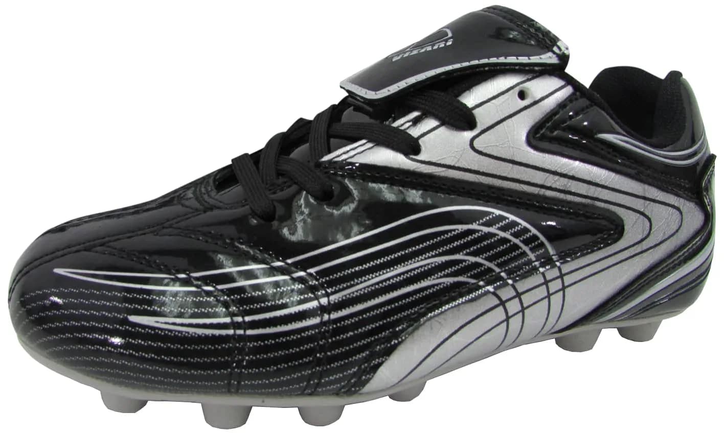 Vizari FG Soccer Cleats for Men, Women | FG Outdoor Football Shoes for Youth & Adults | Training, Matches & Practice Black/Silver - main product image