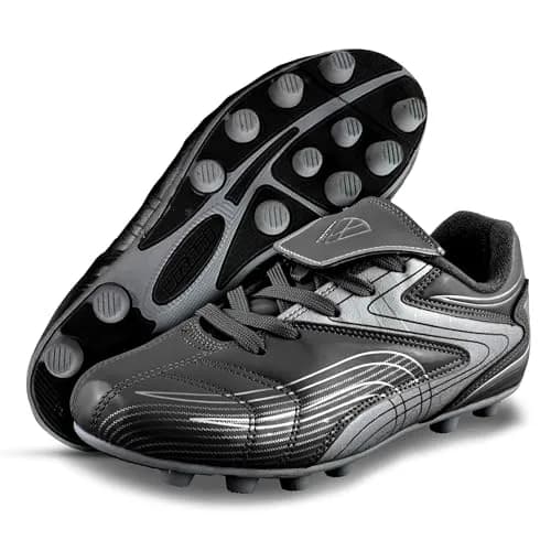 Vizari FG Soccer Cleats for Men, Women | FG Outdoor Football Shoes for Youth & Adults | Training, Matches & Practice Black/Silver thumbnail 2