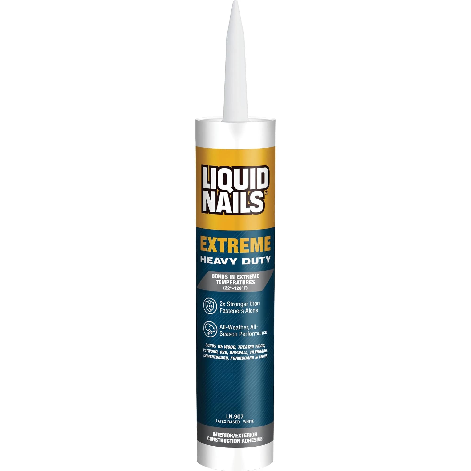 Liquid Nails LN-907 10 oz White Heavy Duty Construction Adhesive | Extreme All-Weather Bonding - main product image