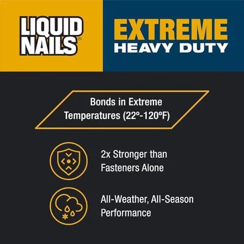 Liquid Nails LN-907 10 oz White Heavy Duty Construction Adhesive | Extreme All-Weather Bonding thumbnail 3