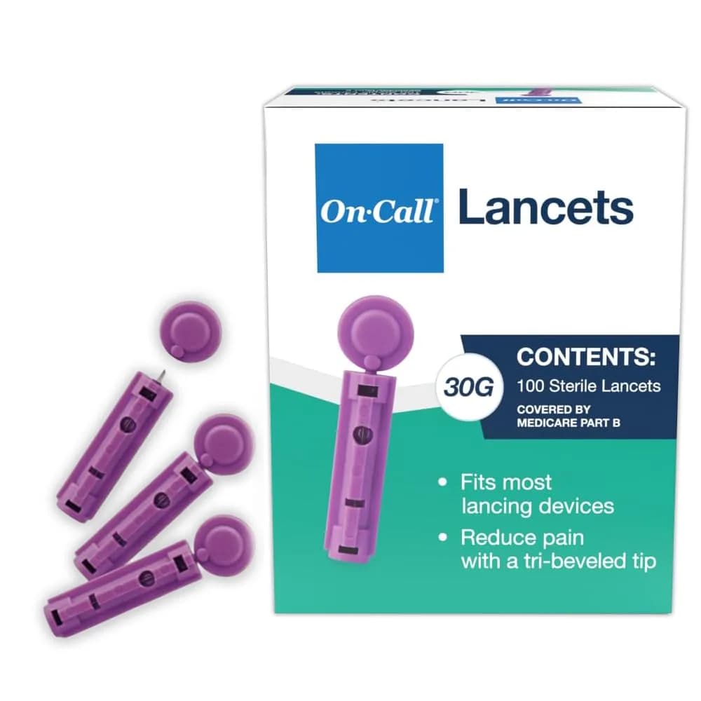 On Call Twist Off Lancets, 100 Lancets | Precise, Safe & Compatible for Blood Glucose Testing