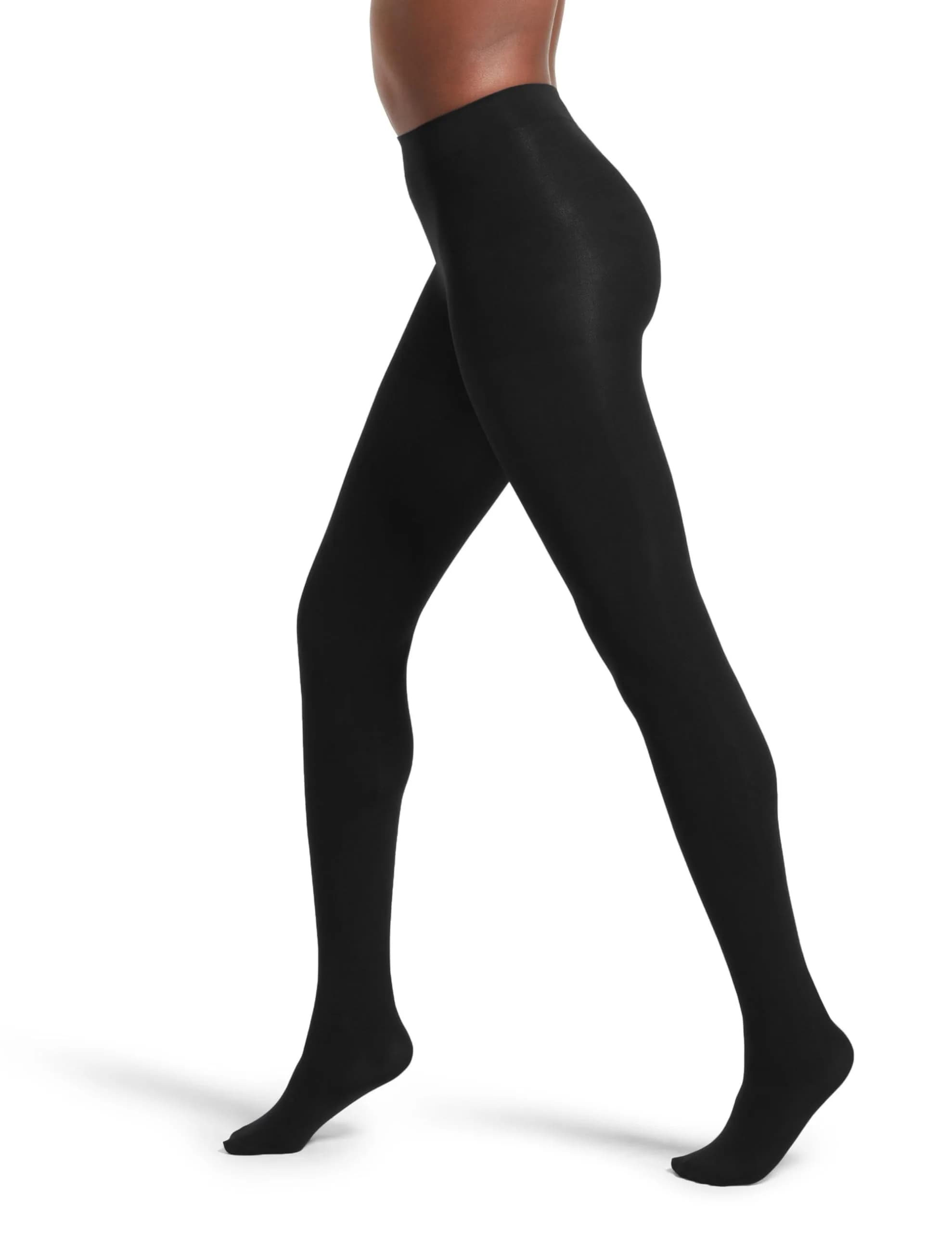 no nonsense Women's Super Opaque Control-Top Tights, Black, X-Large | Temperature-Regulating, No-Roll Waistband