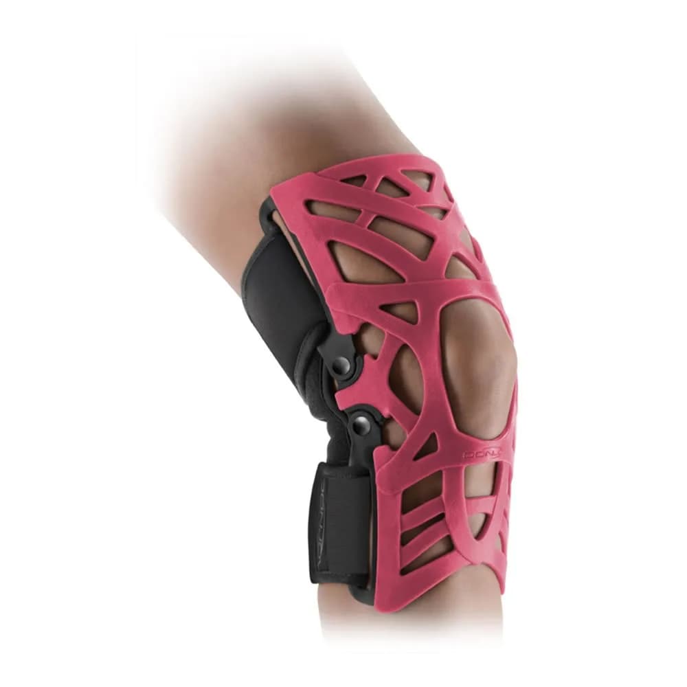 DonJoy Reaction Web Knee Brace with Compression Sleeve for Front of Knee Pain, Mild Arthritis, Kneecap Misalignment & Overuse Injuries | Grey | Medium/Large (0.23 kg) — Pink