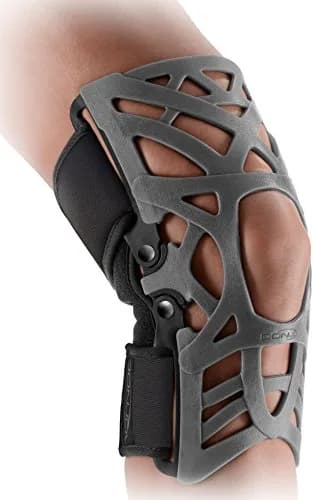 DonJoy Reaction Web Knee Brace with Compression Sleeve for Front of Knee Pain, Mild Arthritis, Kneecap Misalignment & Overuse Injuries | Grey | Medium/Large (0.23 kg) thumbnail 1