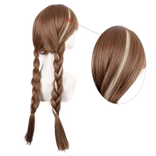 MapofBeauty 28 Inch Long Hair Cosplay Costume Anime Wig, Brown/Light Brown | 70 cm Wig for Adults thumbnail 3