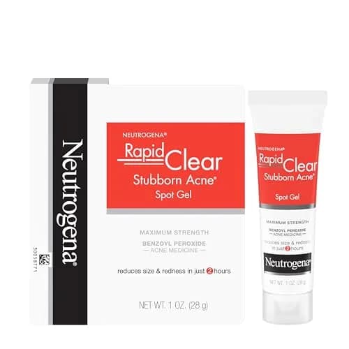 Neutrogena Rapid Clear Stubborn Acne Spot Treatment Gel 1 oz | Maximum Strength 10% Benzoyl Peroxide for Acne Prone Skin thumbnail 1