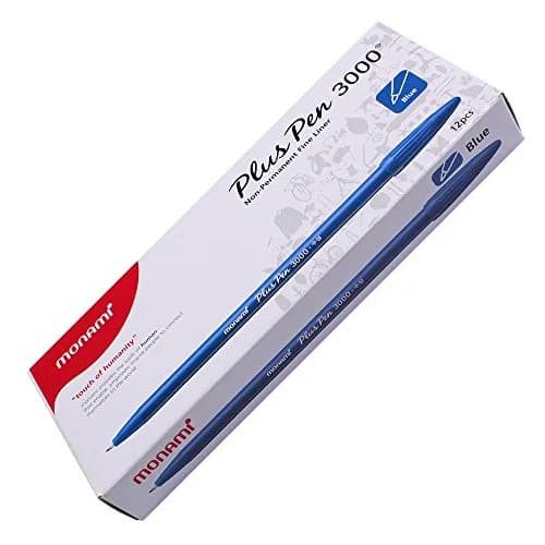 MONAMI Marking Pen Felt Tip Water Based Ink Complete Red,Blue,Black | 12 Pens, 0.3mm Fine Point, Korea thumbnail 5