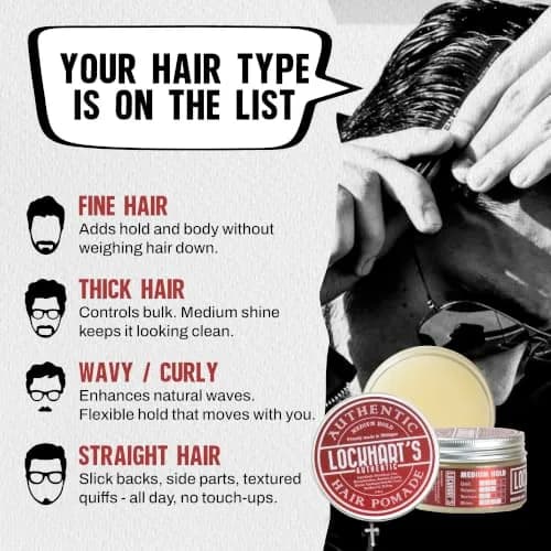 Lockhart's Goon Grease Oil Pomade for Men, Medium Hold Shine, 3.4 oz | Versatile styling, natural finish, infused with sandalwood & vetiver thumbnail 3