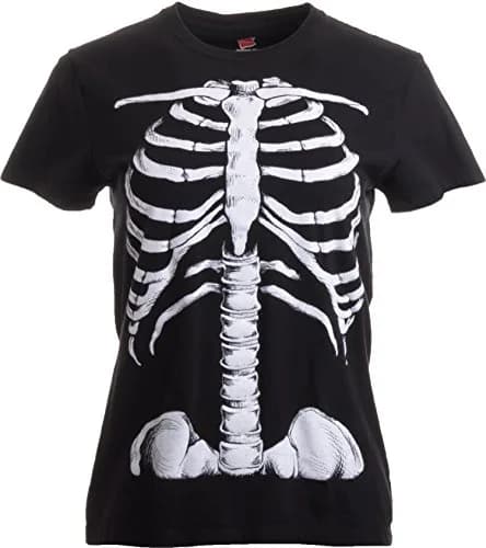 Ann Arbor T-shirt Co. Skeleton Rib Cage Jumbo Print Novelty Halloween Costume T-Shirt - Women's Large Black thumbnail 6