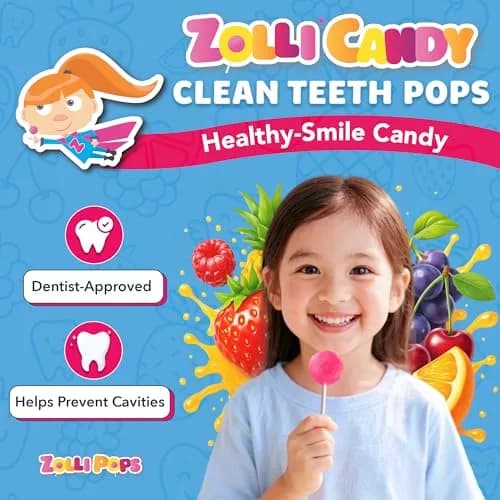 Zollipops Natural Fruit Variety Sugar-Free Lollipops 156g (5.5oz) | Dentist-Approved Clean Teeth Candy thumbnail 2