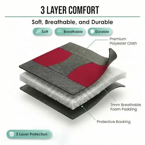 FH Group Cloth Car Seat Covers Set, Universal Fit Burgundy | Waterproof & Washable thumbnail 3