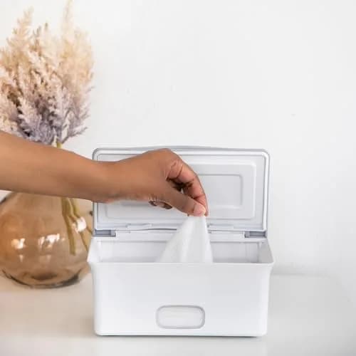 Ubbi Baby Wipes Dispenser with Weighted Plate, Gray | Easy One-Handed Wipe Access thumbnail 8
