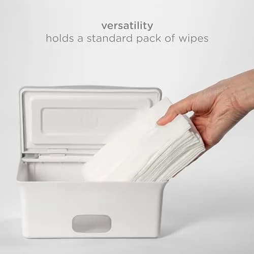 Ubbi White Baby Wipes Dispenser with Weighted Plate, 1 Count (Pack of 1) | Keeps Wipes Fresh & Moist thumbnail 6