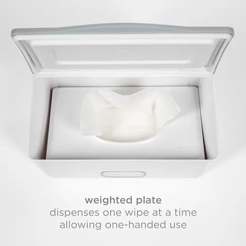Ubbi White Baby Wipes Dispenser with Weighted Plate, 1 Count (Pack of 1) | Keeps Wipes Fresh & Moist thumbnail 3