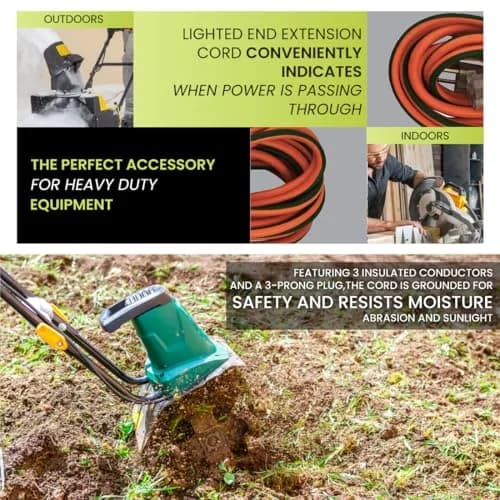GoGreen Power GG-14025 7.62 m (25 ft) Contractor Grade SJTW Outdoor Extension Cord with Lighted End | Heavy Duty 15 Amp, 125 Volt thumbnail 7