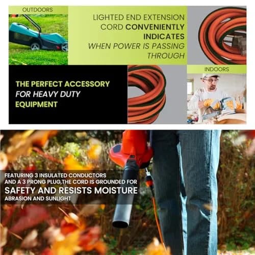 GoGreen Power GG-13725 25 ft (7.62 m) Outdoor Extension Cord with Lighted End | Heavy Duty Contractor Grade 16/3 SJTW thumbnail 7